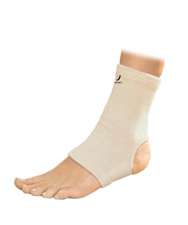 UptoFit Copper Ankle Compression Sleeve for Women Lightweight Breathable Brace for Foot and Ankle Support in Plantar Fasciitis  Achilles Tendon & Tendonitis (Small - 1 Piece) Skin/White Small