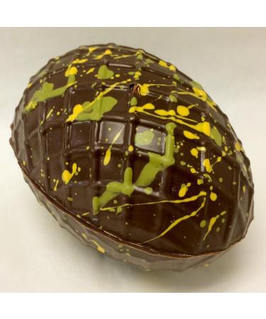 Elegant Easter Egg Premium Hand-Painted Swiss 58% Dark Chocolate Hollow with Petite Painted Dark Solid Eggs - Buy Online on GoSupps.com