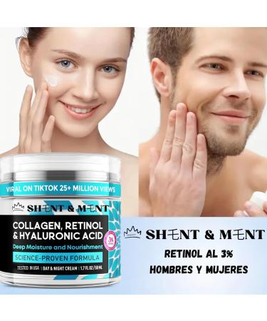 SHENT&MENT - Retinol Cream 3% Moisturizing Cream for Face Neck and D collet Day and Night Cream Anti-aging Anti-wrinkle Cream Anti-spots Men and Women Skin Lifting - 50ml. - Buy Online on GoSupps.com
