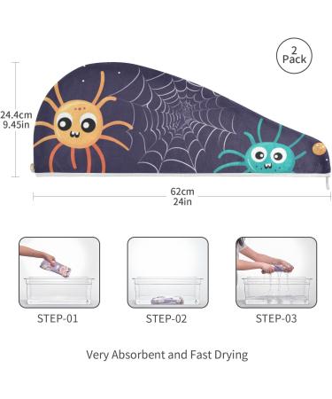 Cute Monsters Hair Towel 2 Pack | Super Absorbent Quick Dry Turbans for Women & Girls - Buy Online on GoSupps.com