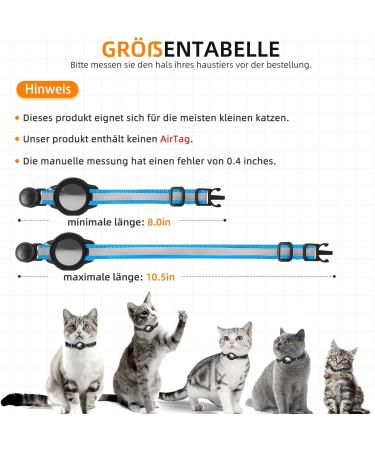 Reflective GPS Cat Neck Band with Apple Airtag Holder - Adjustable Safety Tracker for Cats & Small Dogs (Blue) - Buy Online on GoSupps.com