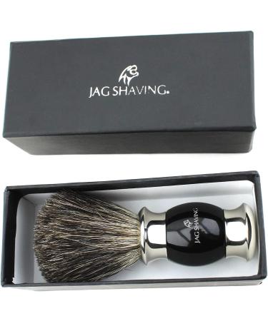 Jag Shaving Brush with Badger Hair Bristles | Metal Handle | Perfect Match for Your Safety Razor - International Shipping - Buy Online on GoSupps.com