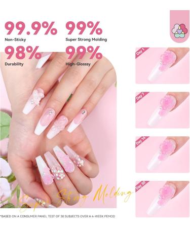  Saviland SAVILAND 3D Gel Nail Art Kit 3D Gel Carving Clear/Pink/Silver with Brush Sculpture Modeling Patterns for Decoration Strengthening Nails Nail Art Design - Buy Online on GoSupps.com