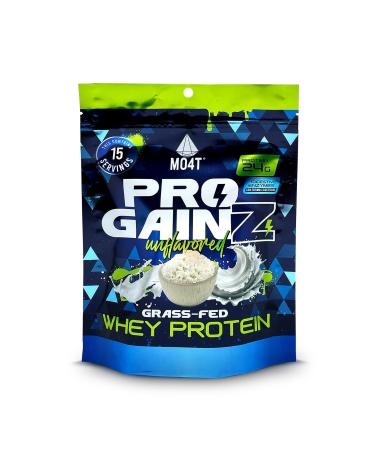 MOMOF4TRANSFORM MO4T ProGainz - Unflavored Grass-Fed Whey Protein Concentrate Powder with Digestive Enzymes - 24g Protein per Serving- Low Carb Gluten-Free