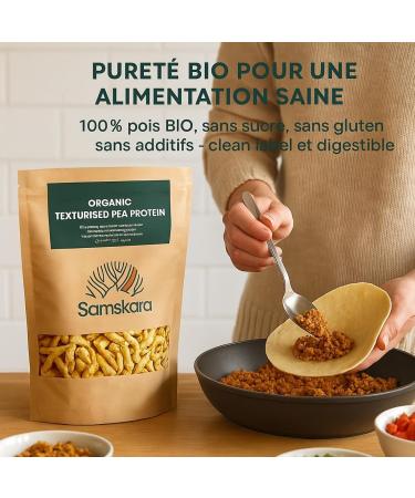 Prot ines de Pois Textur es BIO UE | Isolat 100% Naturel | Vegan Protein Powder | Prot ines V g tales (Proteine Vegetale) Haute Teneur | Alternative Carn e Sans Soja | Gamme 2025-500gr 500 g (Lot de 1) - Buy Online on GoSupps.com