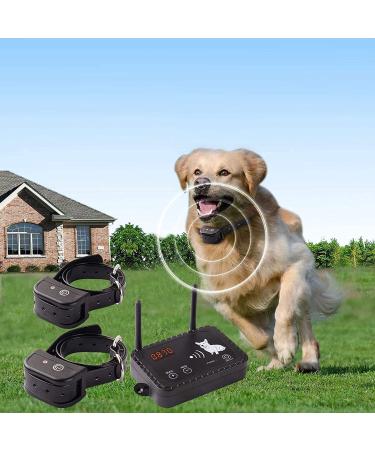 Dog Electric Pet Wireless Fence Containment System Safe Harmless No Randomly Correction Dog Fence Adjustable Control Range 990 Feet Dog Fence with Rechargeable Waterproof Collar