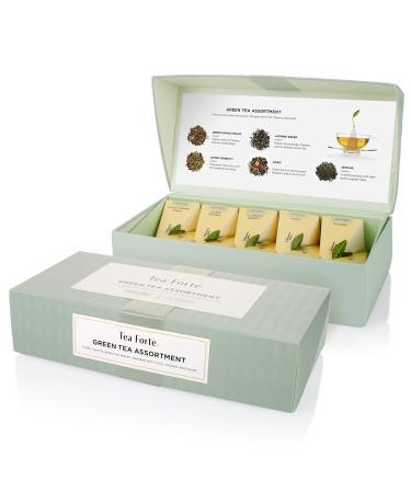 Tea Forte Green Tea with 10 Tea Pyramids - Green Tea Assortment box