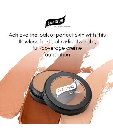 Graftobian HD Glamour Cr me Foundation - 1/2oz Weightless Full Coverage Makeup, 65 Shades, For All Skin Types - Natural or Full-Glam Looks, Professionals and Beginners - Sunlit Linen (W) - 1 Ounce - Buy Online on GoSupps.com