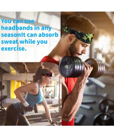 Buy Wufanc Sport Hair Band Set - 6 Moisture-Absorbing Breathable Headbands for Men & Women - Perfect for Yoga Running Football Basketball - Buy Online on GoSupps.com