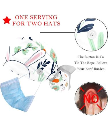 Spring Landscape Green Scrub Surgical Caps Hats for Women - 2PCS Pattern 02 | Bouffant Working Hat with Ponytail Holder for Long Hair Coverage - Buy Online on GoSupps.com