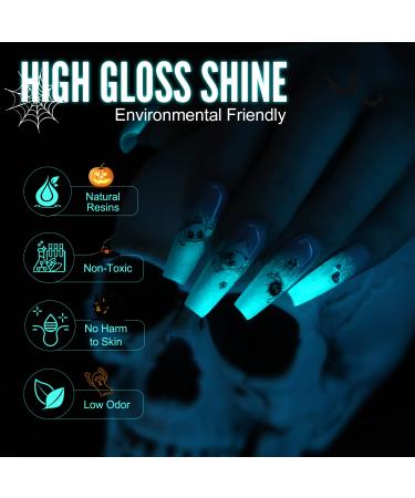 YOKE FELLOW Glow in the Dark Gel Nail Polish 10ML - Fluorescent Neon Blue UV Gel for Halloween Nails | Women and Girls Beauty Essential - Buy Online on GoSupps.com