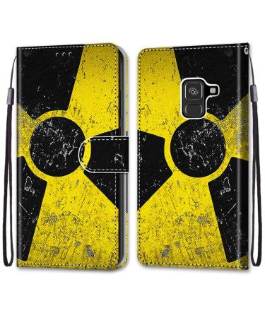 Nadoli mobile phone case leather for Samsung Galaxy A8 2018 colorful painted black yellow characters carrying box card compartment magnet stand protective case wallet leather bag pocket case case samsung galaxy a8 2018 black yellow characters