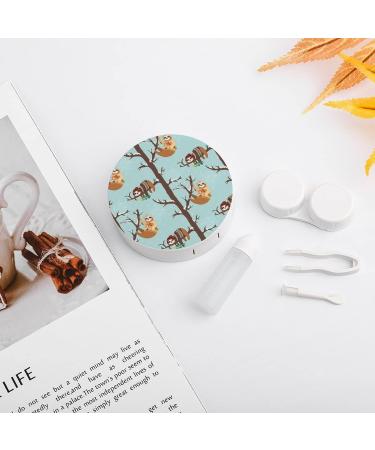 Cute Baby Sloths. Round Case For Contact Lens Kit Storage Box with Mirror Printed - Buy Online on GoSupps.com