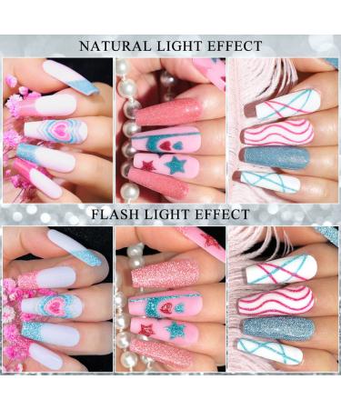 Supwee Reflecting Gel Liner Nail Art Set - 8 Colors Disco Glitter UV Gel Polish for DIY Nail Designs - Buy Online on GoSupps.com