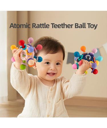 Baby Sensory Teething Toys - Atomic Ball Chew Toys, Rattle & Teether Grasping Activities - 0-12 Months Boys & Girls Gift (Pink) - Buy Online on GoSupps.com