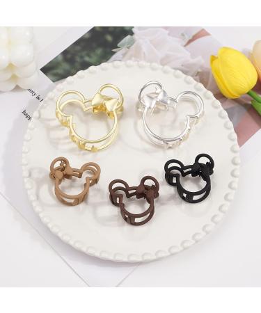 5PCS Mouse Lady Thick Hair Barrette | Vintage Metal Hair Claw Clips for Mouse Ears Theme Party | Non-slip Hair Accessories for Women, Girls, Kids - Buy Online on GoSupps.com