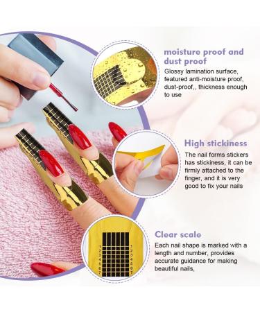 Skytowards 1000 ST Self-Adhesive Nail Forms - Gold Nail Extension Template for Perfect Fingernail Shape & Nail Art Stencil - Buy Online on GoSupps.com