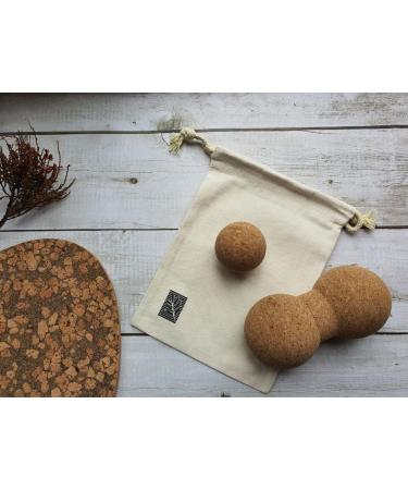 New Living Kork Massage Ball Set | Sustainable Trigger Point Therapy | Ideal for Back & Muscle Massage | Includes Cork Peanut Roller & Erd Nut with Bags - Buy Online on GoSupps.com
