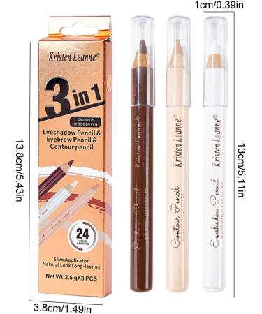 Eye Brow Pencil Set Eyeliner Pencil Long-Lasting Brow Tint Silkworm Set | Concealing Eye Makeup Accessories for Dating Outgoing Travel Vacation Shopping Hondony 3# - Buy Online on GoSupps.com