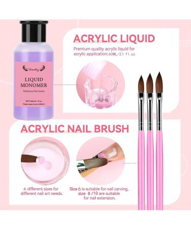 Acrylic Powder and Liquid Set for Beginners Acrylic Nail kit Acrylic Powder Set Nails Kit Acrylic Set with Top Coat and Glue Nail Tip for Nail Extension Carving at Home (Set C) - Buy Online on GoSupps.com