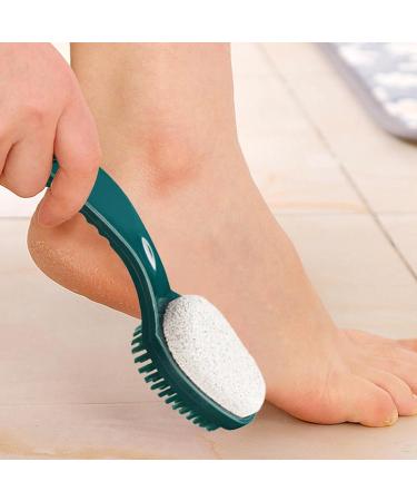 Anulely Foot Scrubber Brush 2 in 1 Multifunctional Foot Care Tools Comfortable Anti-Slip Bathroom Accessories Gentle Callus Remover for Feet Pumice Stone for Feet Green - Buy Online on GoSupps.com