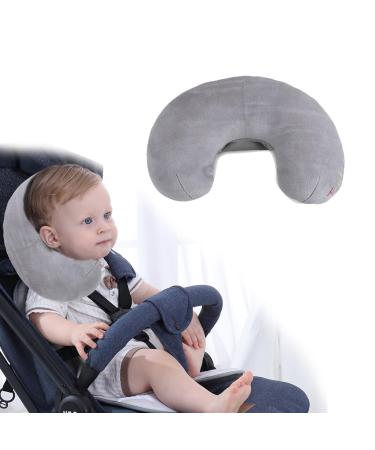 Alouweekuky children neck pillow - baby headrest car sleeping pillow neck support belt pad car children travel pillows for strollers car & child seat - for babies & toddlers (gray)