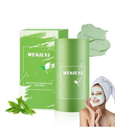 Green Tea Clay Mask Stick Moisturizing Clay Mask Stick for Face Deep Cleanse Face Mud Mask for Men and Women All Skin Types