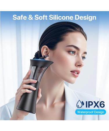 Ear Wax Removal Upgraded Ear Cleaner with Dual Water Tank Electric Ear Cleaning Kit with Water Temperature Sensor Effective & Safe Ear Wax Removal Kit lPX6 Waterproof 4 Pressure Modes USB-C Cable Black - Buy Online on GoSupps.com