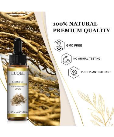 EUQEE 10ml Pure Natural Vetiver Essential Oil - Aromatherapy for Relaxation and Candle Making - Buy Online on GoSupps.com