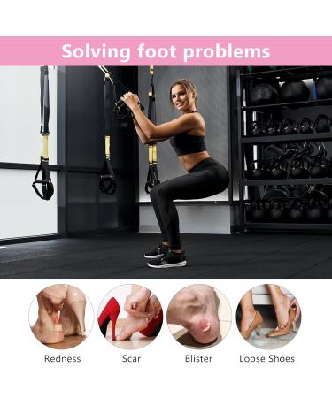 Sibba Heel Grips Liner Cushions - 4 Pairs for Loose Shoes | Anti-Slip Protectors for Blisters | Comfortable Heel Pads for Men & Women | Black & Nude - Buy Online on GoSupps.com