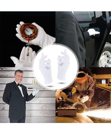 Rovtop White Gloves - 20Pcs/10Pairs for Jewelry Inspection, Moisturizing, Eczema Hand Spa | Comfortable and Large White Gloves - Buy Online on GoSupps.com