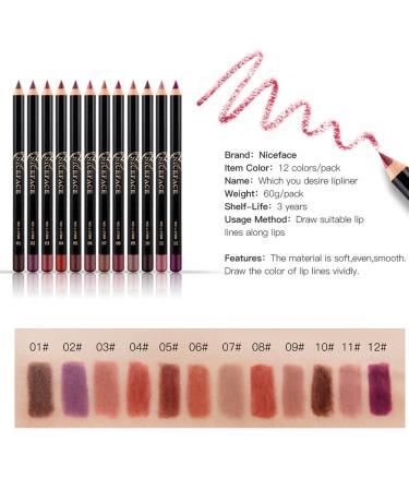 12 Color Set Ultra-Fine Waterproof Lip Liner - Durable & High-Pigment Lip Pencil for Perfect Lips - Buy Online on GoSupps.com