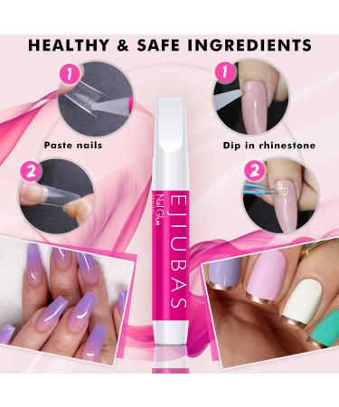 Ejiubas 500PCS Clear Coffin Nail Tips Kit with Glue - Nail Salons & DIY Nail Art - 10 Sizes - Buy Online on GoSupps.com