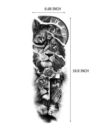 Realistic Lion King Temporary Tattoos - 6 Sheet Waterproof Animal Designs for Kids & Adults - Buy Online on GoSupps.com