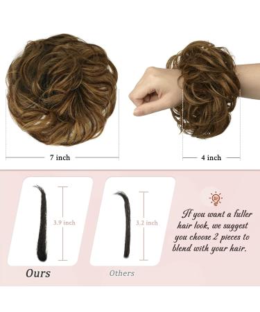Buy RUWISS Informantable Hartication 100% Real Hair Rose Dot Scrunchies for Women - Golden Chestnut & Light Blonde Streaks | International Shipping - Buy Online on GoSupps.com
