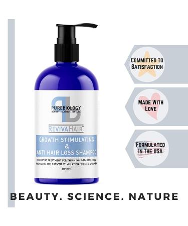 Biotin Shampoo for Thinning Hair | RevivaHair Volumizing Shampoo with Procapil, Keratin & Rosemary Oil | Hair Treatment for Men & Women | Vitamin B & E | 8oz - Buy Online on GoSupps.com