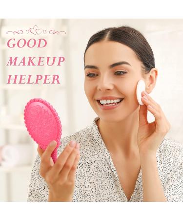 Yalikop 16 Pcs Retro Hand Held Mirrors - Vintage Oval Decorative Makeup Set for Girls (Black/White/Blue/Pink) - Buy Online on GoSupps.com