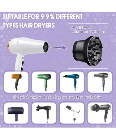 Adjustable Hair Diffuser for Curly Hair - Universal Attachment for 1.4-2.6 Inch Dryers - Ideal for Fine, Thick, Natural, and Frizzy Hair - Professional Salon Tool in Black - Buy Online on GoSupps.com