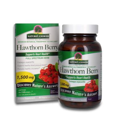 Nature's Answer Hawthorn Berry | Helps Sustain a Healthy Cardiovascular System | Gluten-Free, Non-GMO & Kosher Certified | Veggie Capsules 90ct