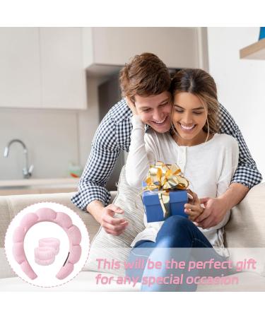 Feliciay Spa Headband for Women Sponge Terry Towel Cloth Fabric Head Band Puffy Makeup Headband Skincare Face Makeup Removal Washing Shower Cute Hair Accessories(Pink) - Buy Online on GoSupps.com