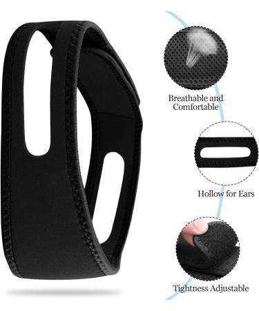 Harewu Adjustable Chin Straps for Snoring Prevention - 2PCs Breathable Solution for Better Sleep | Unisex Black Border - Buy Online on GoSupps.com