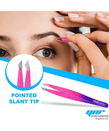 YNR Fine Point Slant Tweezers Women and Men Splinter Ticks Facial Chin Hair Brow and Ingrown Hair Removal Set Sharp Needle Nose Pluckers - Buy Online on GoSupps.com