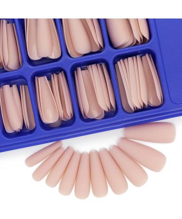 AddFavor 400pc Matte Coffin Press-On Nails Set | Black, White, Pink, Nude - DIY Acrylic Nail Tips for Women & Girls - Buy Online on GoSupps.com