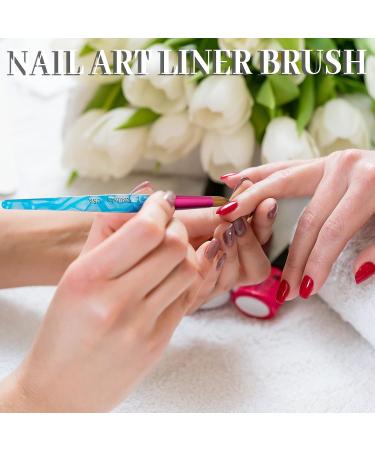 5 Pieces Kolinsky Acrylic Nail Brush Set - Size 6 8 10 12 14 - Pink, Blue, and White - Manicure Tool for Acrylic Application and Nail Art - Buy Online on GoSupps.com