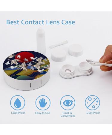 Red Sun Japanese Flying Crane Contact Lens Case - Portable Travel Lens Box with Mirror for International Shipping - Buy Online on GoSupps.com