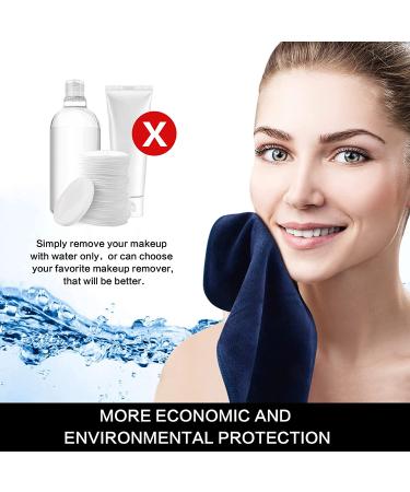 Fast-Drying Microfiber Facial Cloths - 6-Pack Navy Blue Makeup Remover & Washcloths (12x12 inches) - Buy Online on GoSupps.com