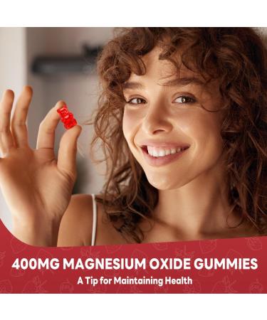 Magnesium Oxide Gummies 400mg Muscle Relaxation & Nerve Support for Adults and Kids Magnesium Oxide with Stevia & Fruit Extract Vegan Non-GMO Gluten-Free 60 Gummies Strawberry 60 Count (Pack of 1) - Buy Online on GoSupps.com
