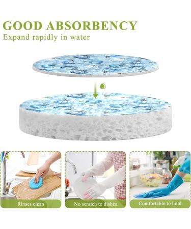 3-Pack Cleaning Kitchen Sponges Oval Blue Pumpkins Kitchen Cellulose Dishwashing Wood Pulp Cotton - Buy Online on GoSupps.com