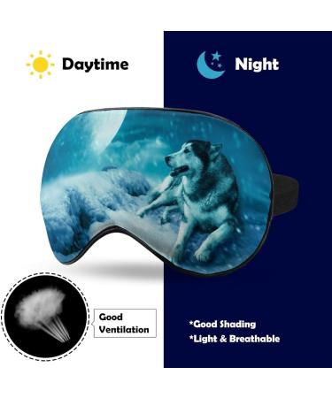 Wolf On Full Moon Night Sleep Mask - Adjustable Blindfold for Sleeping, Travel, and Nap - Blocks Light for Men and Women - Buy Online on GoSupps.com