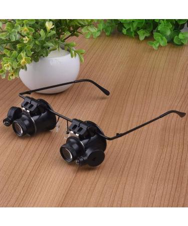 20X Headband Glasses Magnifier with LED Light for Watchmaker Jewelry Optical Lens Magnifying Glasses Double Eyes Glass Loupe Magnifying - Buy Online on GoSupps.com
